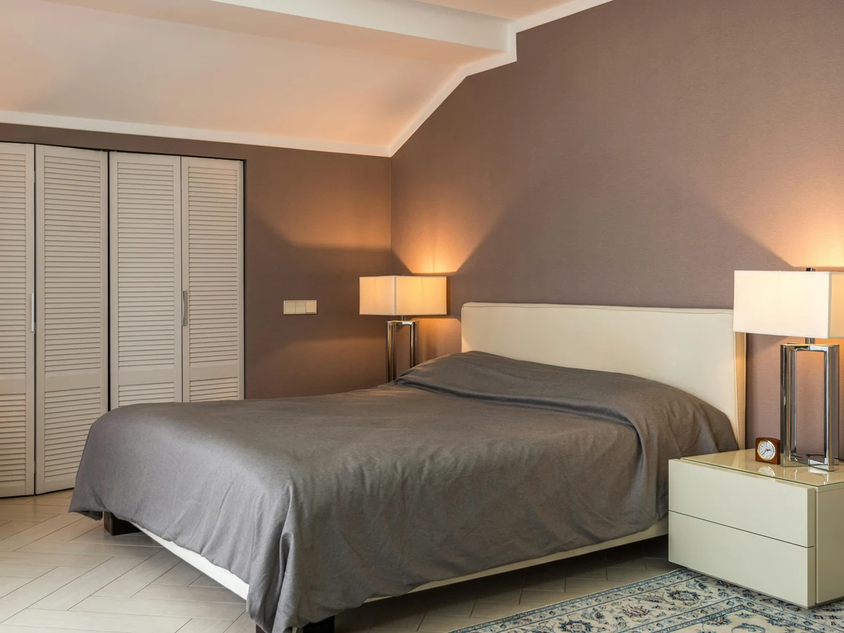 Cosy taupe bedroom freshly painted in Richmond upon Thames