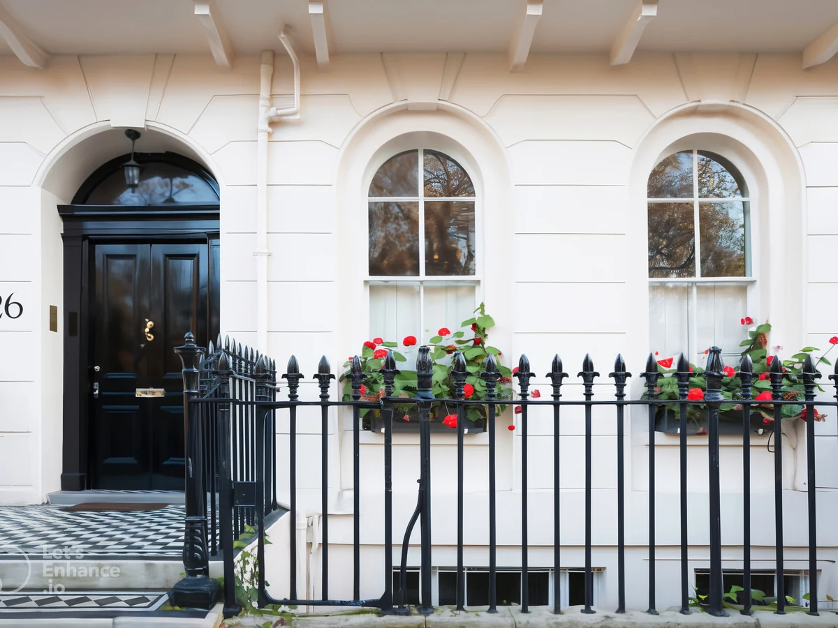 Georgian townhouse exterior painting in Richmond by Richmond Decorators