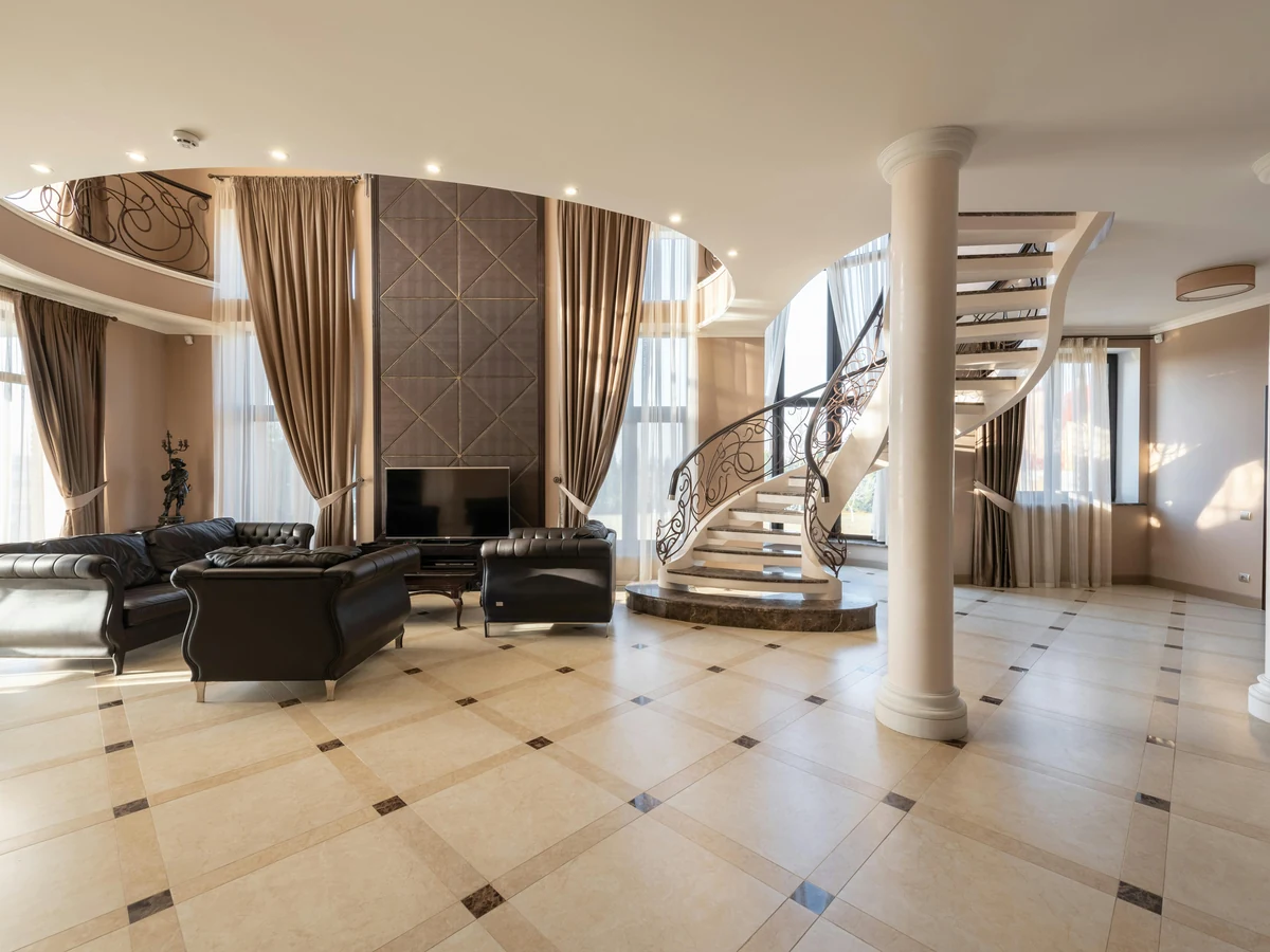 Luxury interior staircase painting with elegant white finish in Richmond period property